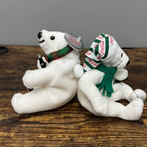 Cocoa Cola Bear Bean Bag Plush Set Vintage 1990's  w/ Hang Tag - Picture 2 of 6